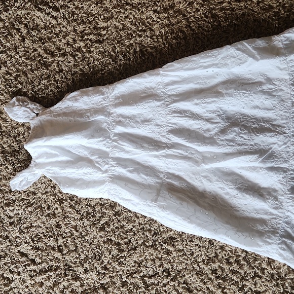 OLD NAVY girls long white dress size 5 (XS) with ruffle shoulder straps - Picture 4 of 6